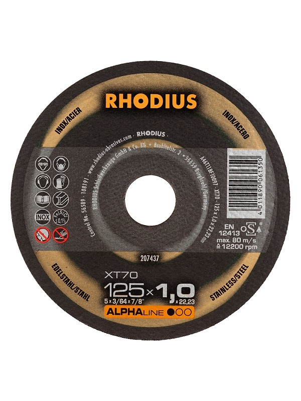 Rhodius XT70 Doorslijpschijf Staal/RVS